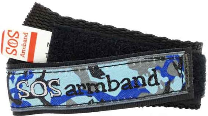 ICE SOS armband blauw camouflage MEDIUM vanaf 9 - 12 jaar
