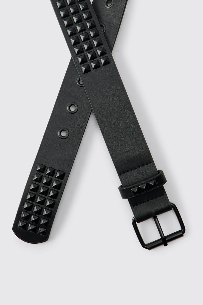 Pu Matte Riem Met Studs | Black | Size Medium