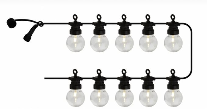 Sirius Lucas Clear Verlengset – Lichtsnoer Uitbreiding 10 lampjes – Tuinverlichting Buiten