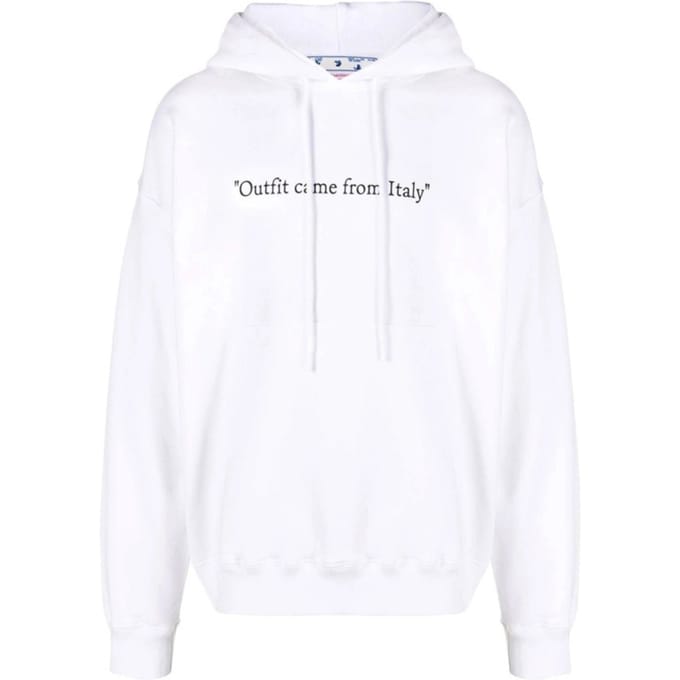 Off-White uit Italië Design witte skate fit hoodie
