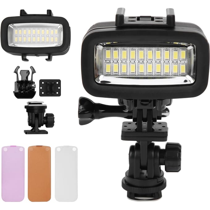 40m Onderwaterfotografie Invullicht Waterdichte Duikcamera LED Videolamp 5500K black