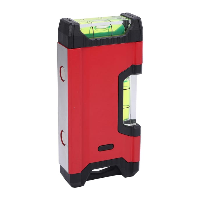 Magnetische Waterpas Kleine Draagbare Aluminiumlegering Waterpas 0,5 mm Nauwkeurigheid 11 cm Lang Dubbele Libel red