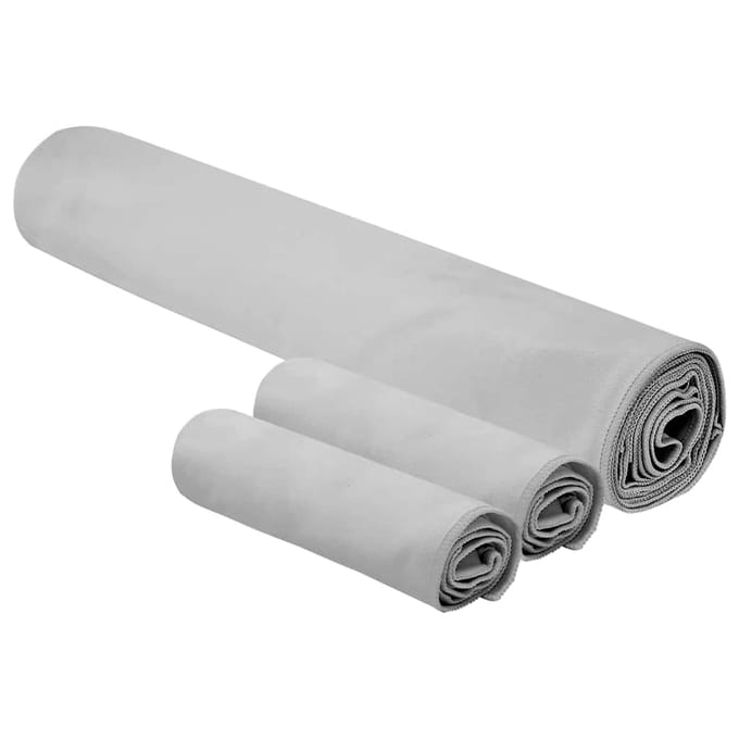 vidaXL - Sporthanddoek - Set - 3 - st - Grijs - 210 - x - 100 - cm