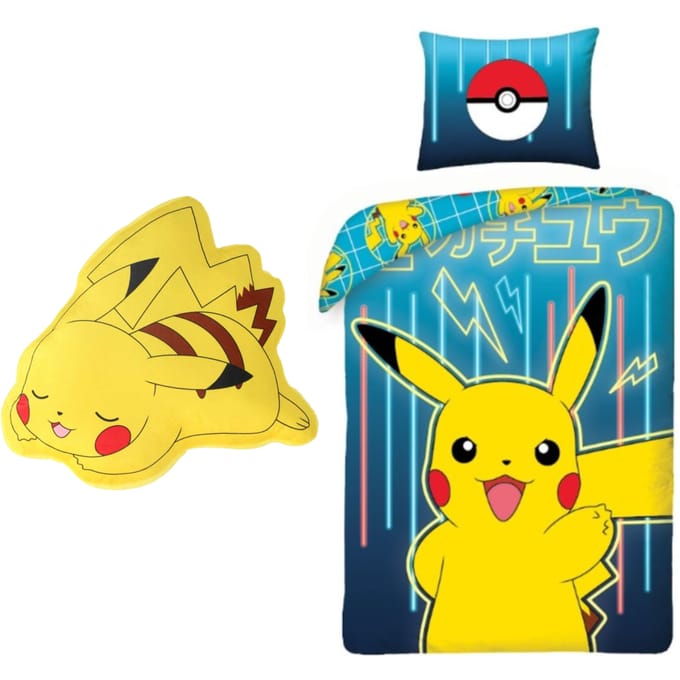 Pokemon slaapkamerset; dekbedovertrek en kussen