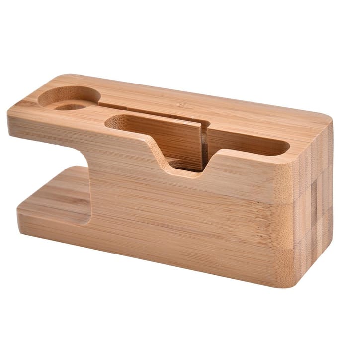 Bamboe Oplaadstation Beugel Standaard Houder Voor IOS beige