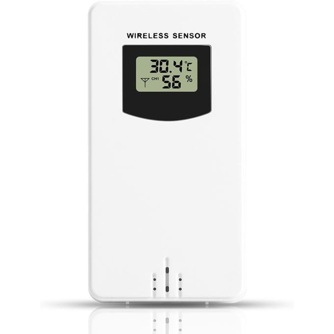 Temperatuur-vochtigheid Draadloze sensormeter Hygrometer Elektronische digitale thermometer voor binnen/buiten wit