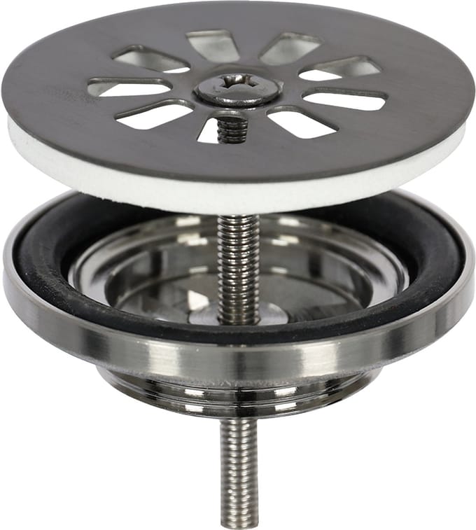 Differnz Afvoerplug Gun Metal â€“ Afvoerstop voor Wastafel â€“ Ã˜ 64 mm â€“ 6M schroef