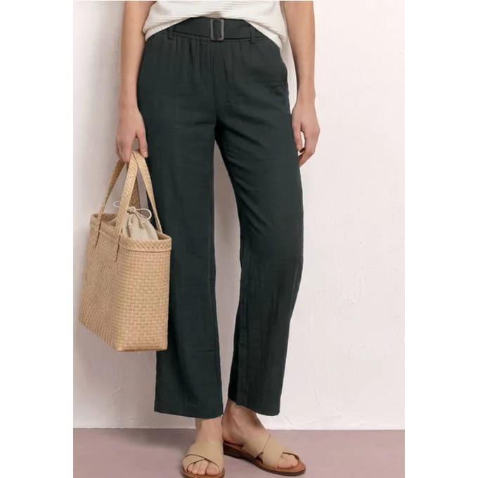 Wide Legs broek met riem in casual pasvorm