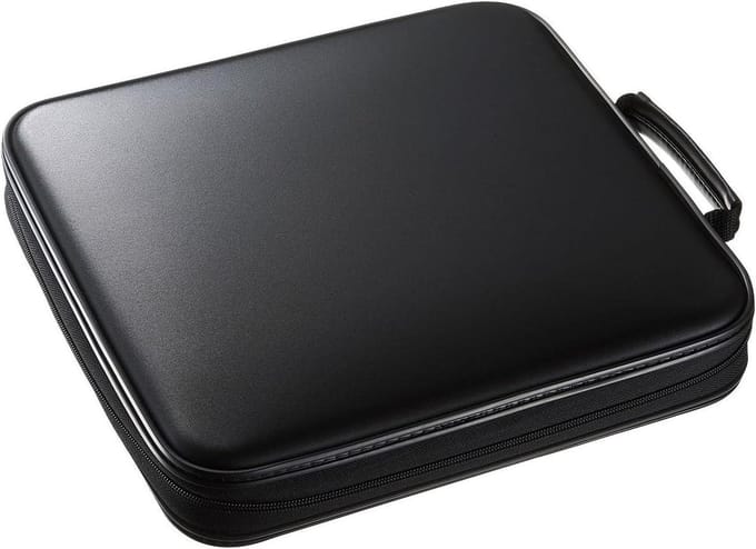 Cd-map plastic - Cd-opberger Cd-hoes - Cd's opbergen - Grote capaciteit - 30.5x28.2cm - Zwart