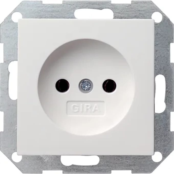 Gira Inbouwstopcontact St55 Ongeaard 1-polig Wit Ip20