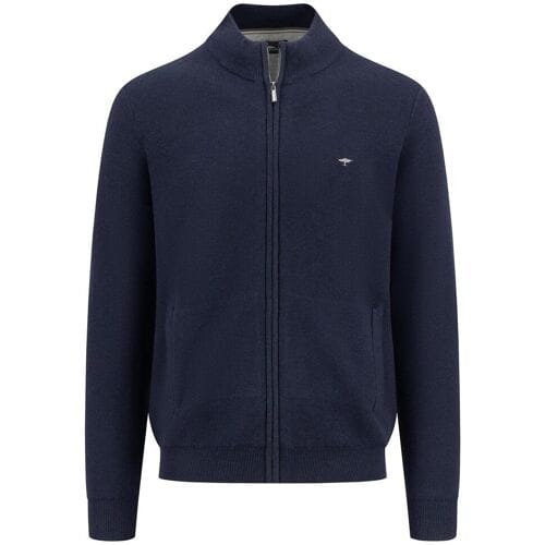 Fynch-Hatton Vest Cardigan Zip Uni Color Structure Navy / male