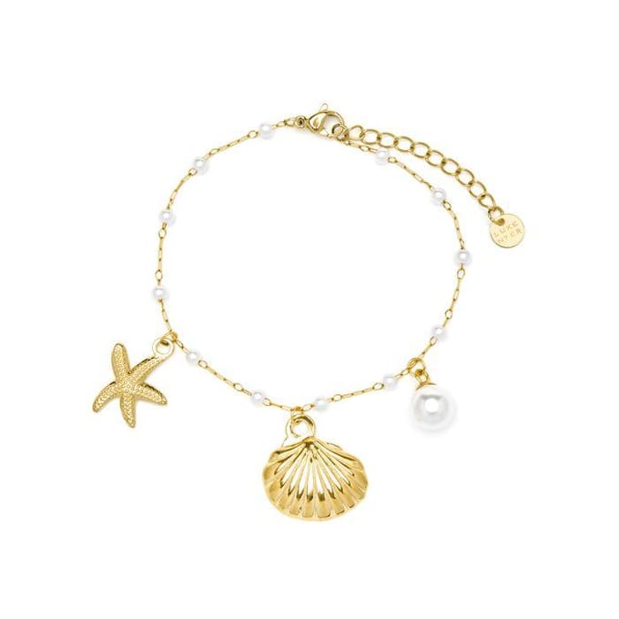 Luxenter Armband met 18-karaats geelgoud afwerking en witte parel - Etbam