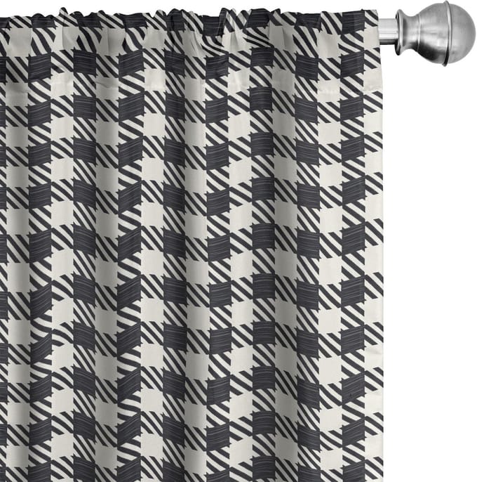 ABAKUHAUS Geruite gordijnen – 2x75x245 cm – microvezel, half verduisterend