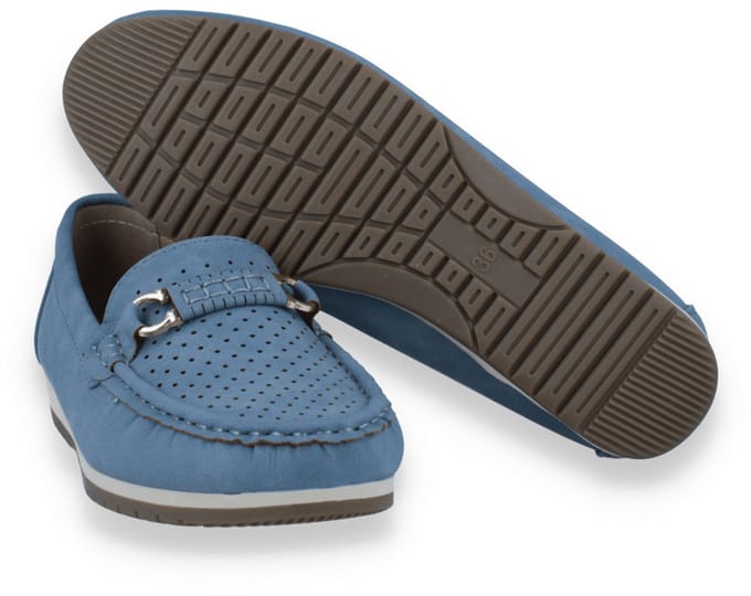 Mode-mania Dames Mocassin | Blauw | Maat: 38