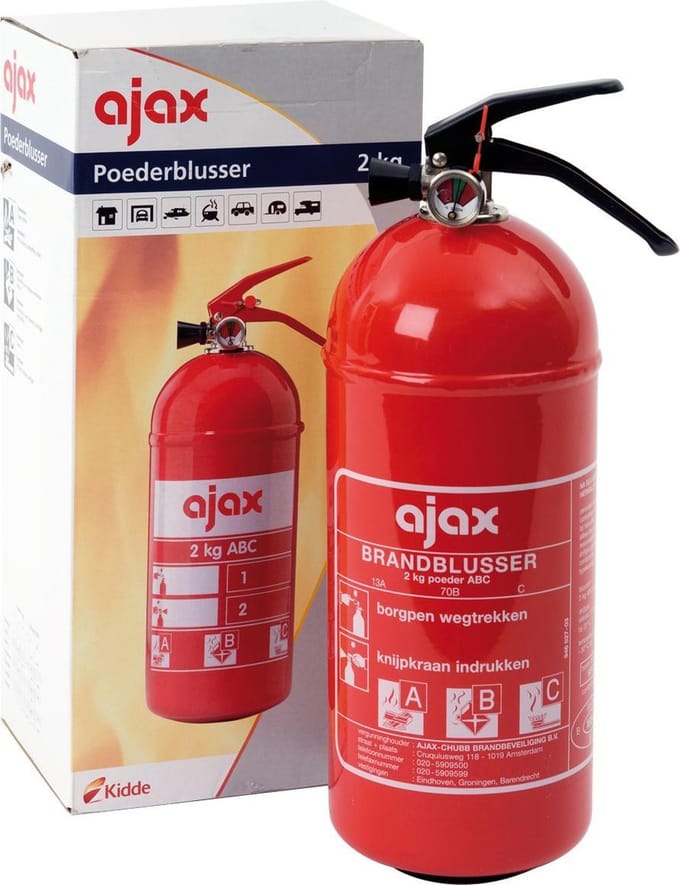Ajax - Poederblusser - Inclusief wandhouder - 2 KG