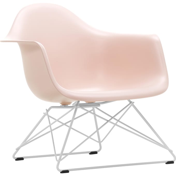 Vitra Eames Plastic Armchair LAR - zachtroze RE - glanzend chroom