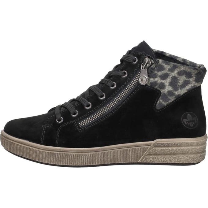 Rieker dames veterboot - Zwart multi - Maat 38