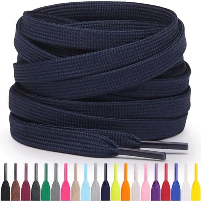 Miscly Flat Shoelaces, Multiple Lengths and Colors Available