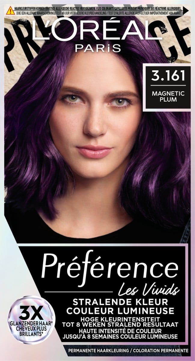 L'Oreal Paris Préférence Vivids 3.161 - Magnetic Plum Pigalle - Permanente Haarkleuring