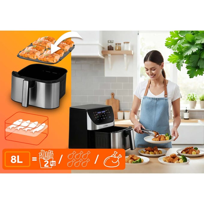 Berdsen BD-659 Serie - Airfryer - 1700W - 8L - Zilver