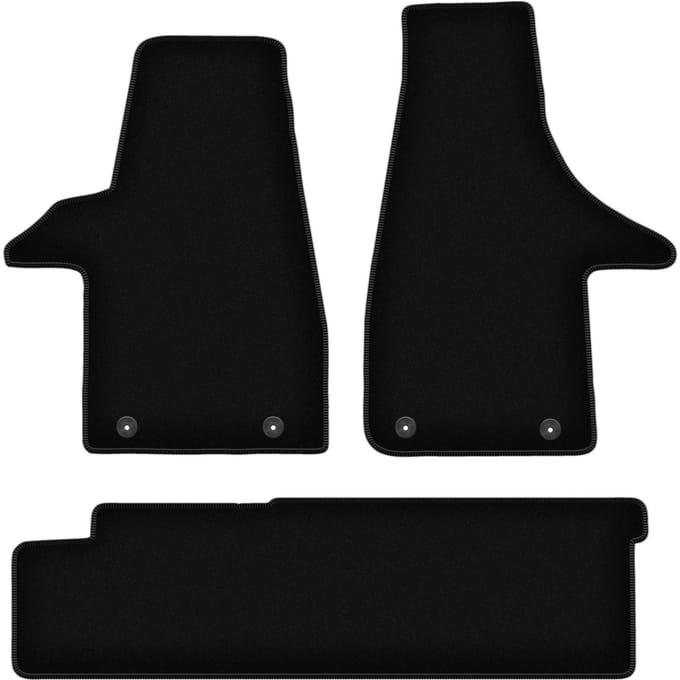 Wielganizator WLG-BASIC Serie - Velours Automatten - Zwarte Kleur - VW Transporter T6