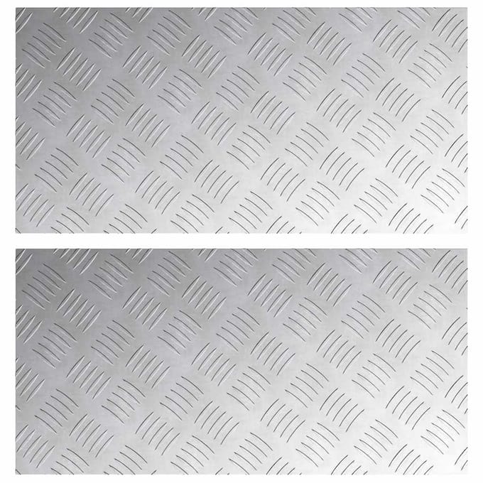 Marche d'escalier Angle droit 2 pièces Argent 60 x 30 cm Aluminium
