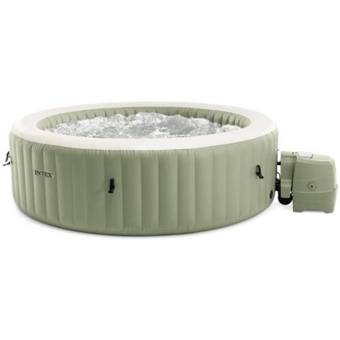 Intex Purespa Bubble Massage Opblaasbare spa 6 persoons - Ø 216 x 71 cm Olijf Groen