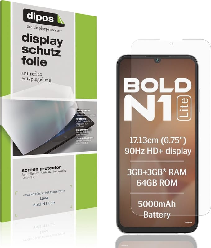 dipos – 4x Matte Beschermfolie geschikt voor Lava Bold N1 Lite | Krasbestendige & antireflecterende Screenprotector Ultra-Thin