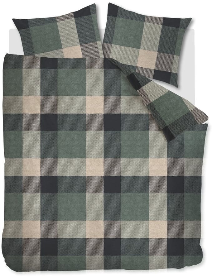 Beddinghouse Dekbedovertrek Flanel Dario Green 2 persoons