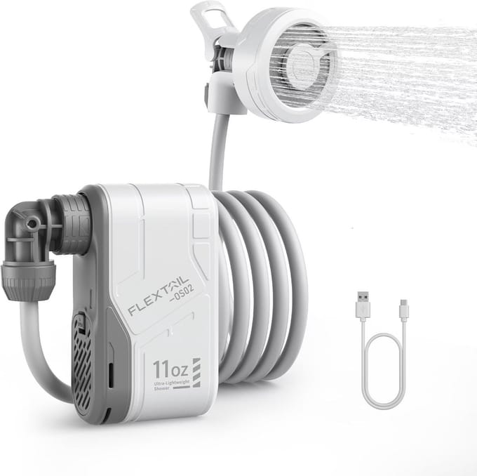 Flextail Max Shower – Campingdouche met Douchekop – Oplaadbaar – 110 min – 2,2 m Slang