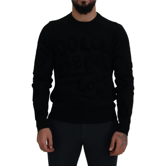 Zwarte Graffitiprint Sweater Tsh83110