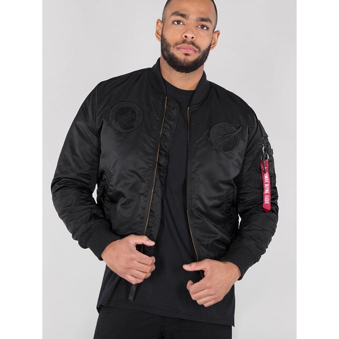 Alpha Industries Heren MA-1 VF NASA Bomberjack in Zwart