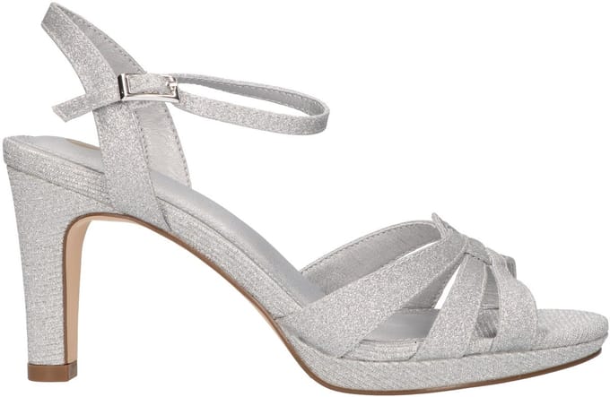 La Strada Sandaal Zilver Glitter Textiel - Damesschoenen - Maat - 37