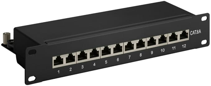DSIT 10 inch CAT6a STP patchpaneel - 12 poorts