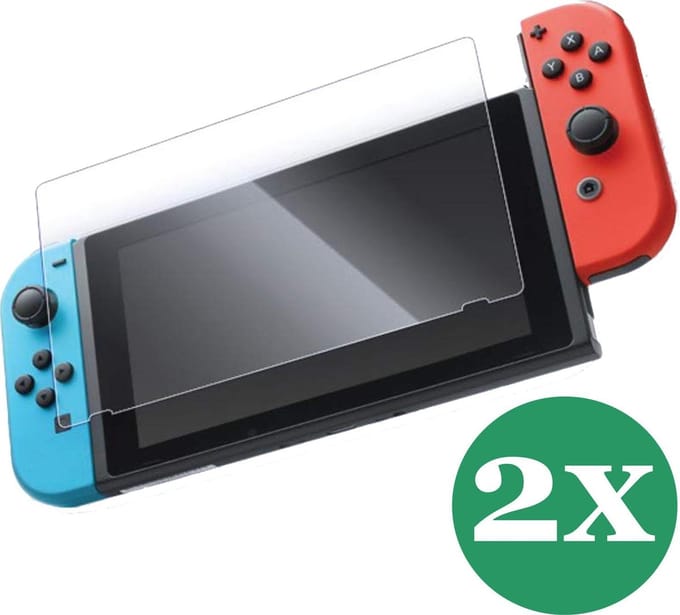 Screenprotector geschikt voor Nintendo Switch Glas - 2x Accessoires Beschermglas Screen Protector