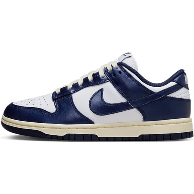 Nike Dunk Low Premium Vintage Navy Dames Sneakers Blauw Wit Midnight-Navy FN7197-100 44