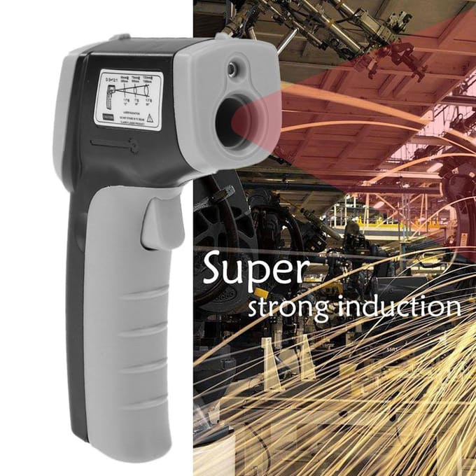 Digitale infraroodthermometer Laser industriële temperatuurpistool contactloos met achtergrondverlichting