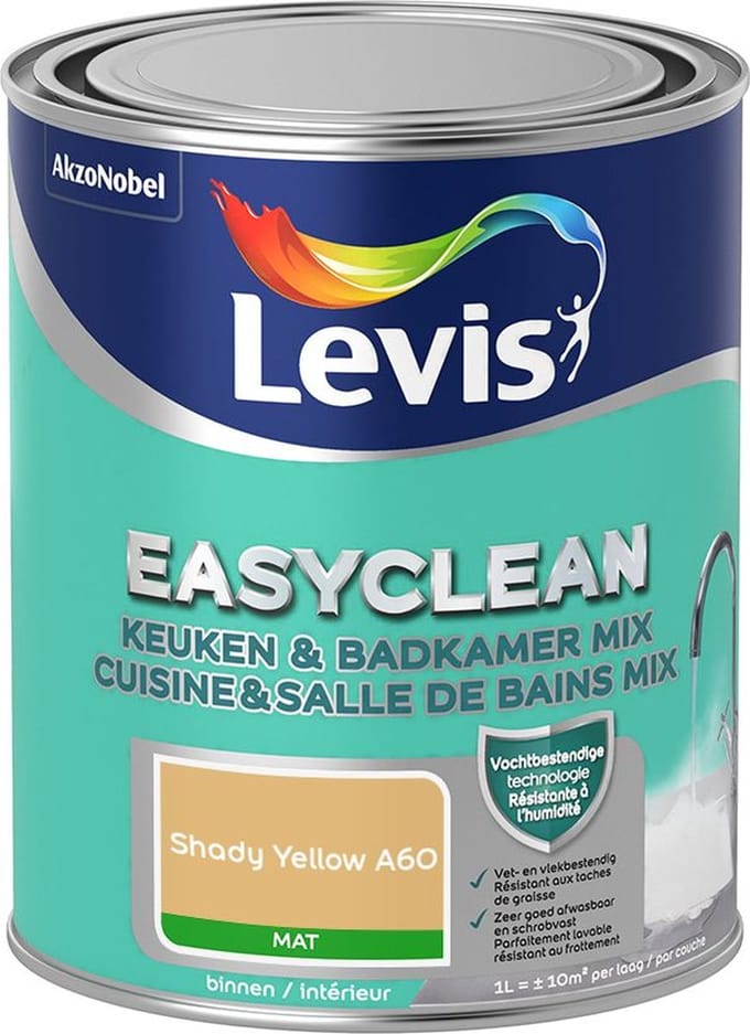 Levis - Easyclean Keuken & Badkamer Mix - Shady Yellow A60 - Mengverf - 1 L