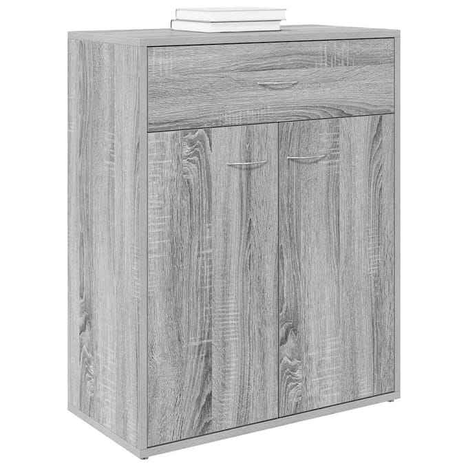 vidaXL - Dressoir - 60x30x75 - cm - bewerkt - hout - grijs - sonoma - eikenkleurig