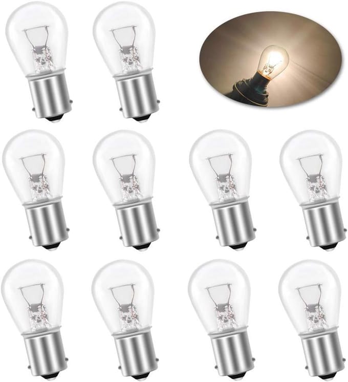 10x 12V 21W P21W BA15S 1156 Remlicht Achterlicht Lampen Warm Wit