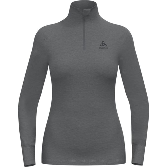 ODLO Active Warm Col 1/2 zip Thermoshirt Dames - Grijs Melange - Maat M