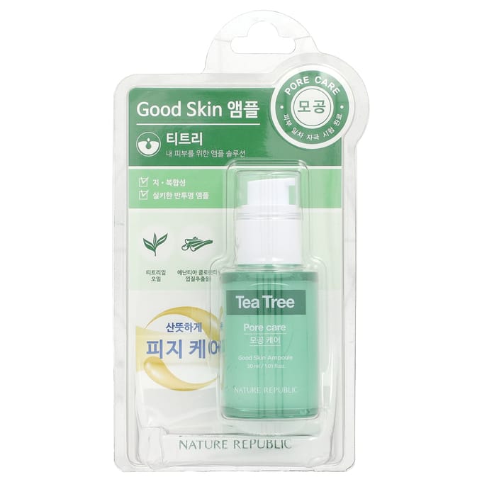 Nature Republic, Tea Tree Good Skin Ampoule, 1.01 fl oz (30 ml) blue