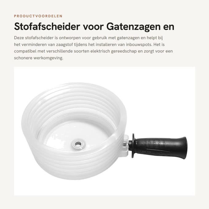 Dailygoods - Stofafscheider voor Gatenzagen en Inbouwspots