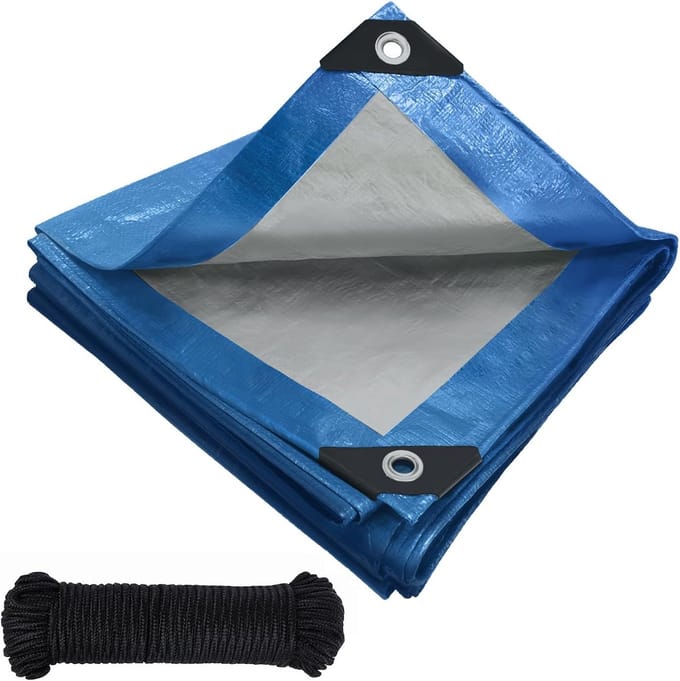Afdekzeil waterdicht 120 g/m2 met ogen PE-weefsel uv- en scheurbestendig voor tuinmeubelen auto boot dak