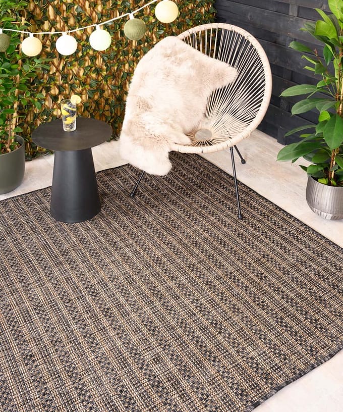 Buitenkleed - Horizon Beach zwart/beige 120x170