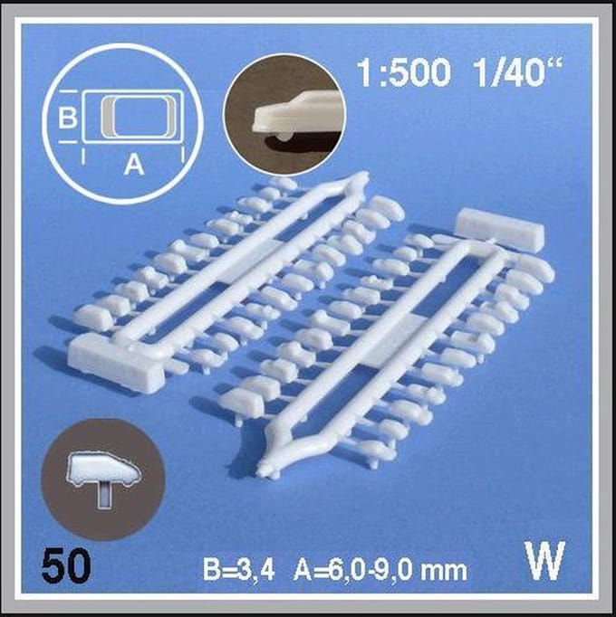 Schulcz Maquettebouw Auto's 13 types 1:500 50st wit