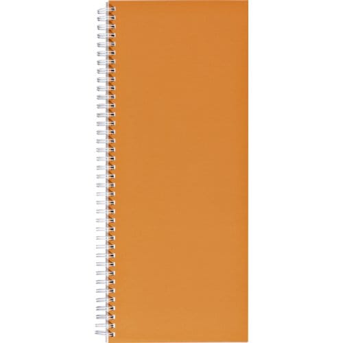 Notizbuch 135x330mm Linie 160 Seiten 70gr Spirale orange
