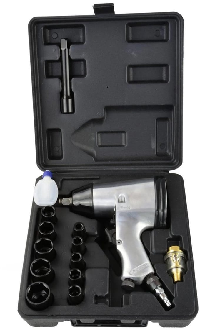 GEKO Luchtsleutel met Dopsleutelset - 310 Nm - 10-delig - Staal - 8-27 mm