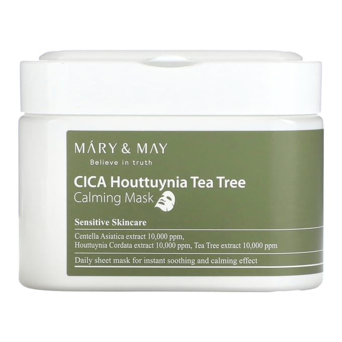 Mary&May Cica Houttuynia Tea Tree Kalmerend Masker 30 stuks AUTHENTIEKE WINKEL white
