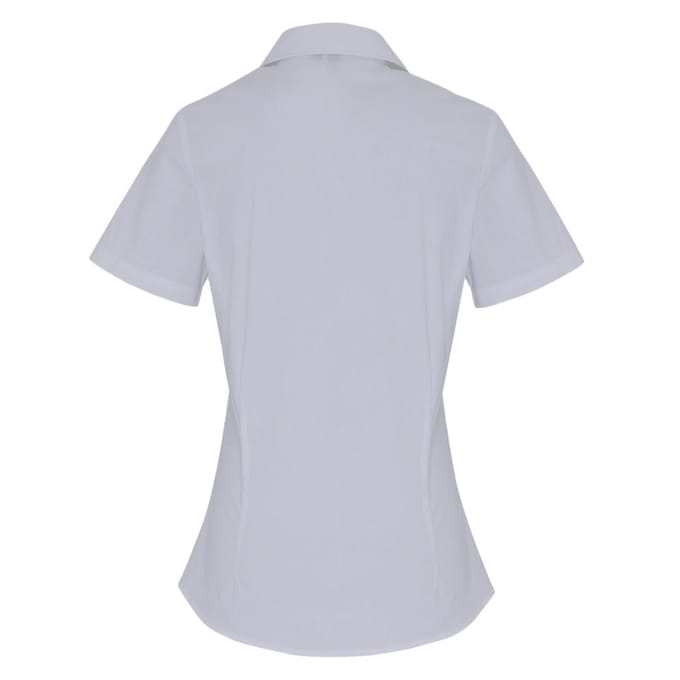 Premier Dames/dames Stretch Fit Poplin Korte Mouw Blouse (Zilver)